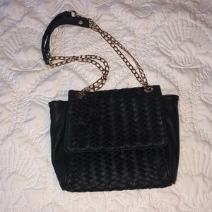Deux Lux black and gold crossbody / handbag
